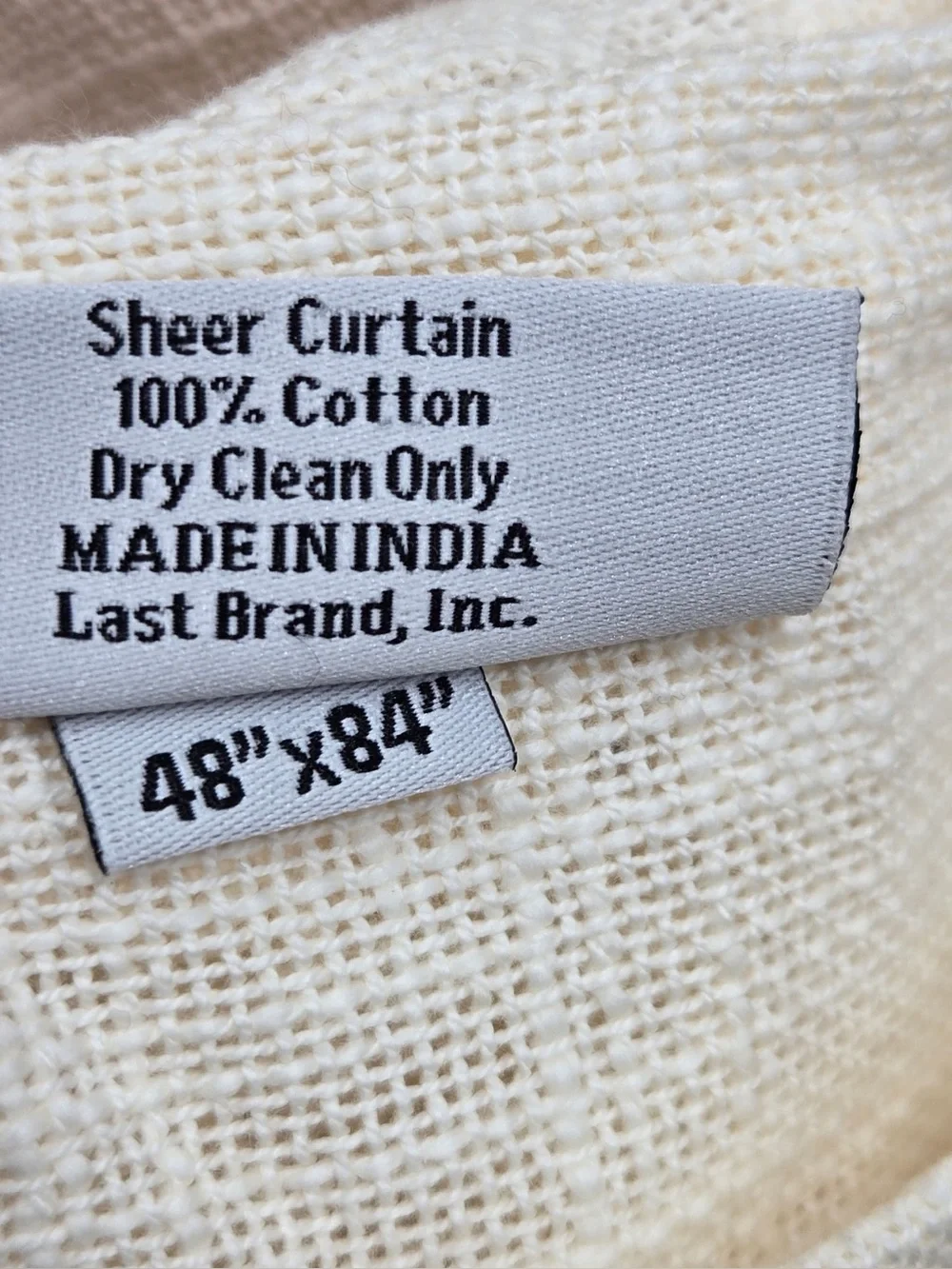 NWT QUINCE Set Of 4 48x84 Cotton Sheer Curtains Ivory 0850